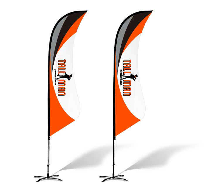 bowed feather flags custom